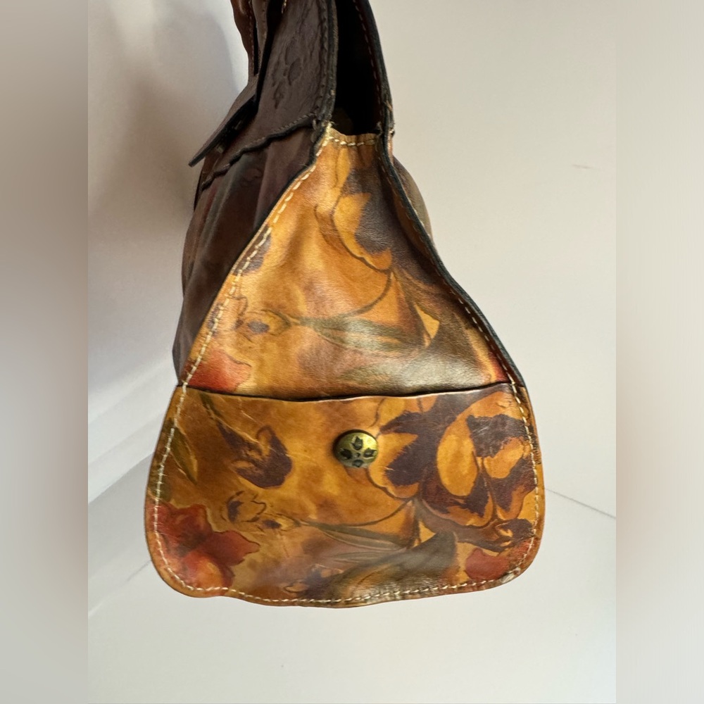 Patricia Nash Lione Heritage Multi Color Floral Print Large Leather Shoulder Bag - Picture 6 of 14